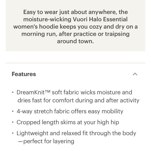 Vuori halo essential hoodie charcoal gray size S - Picture 6 of 10